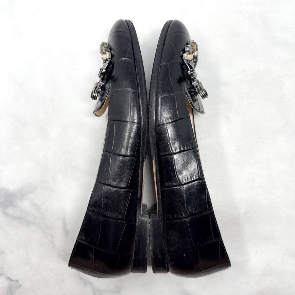 Christian Dior Vintage Y2K Tresor Croc Crystal Charm Embellished Leather Flats - Picture 4 of 11